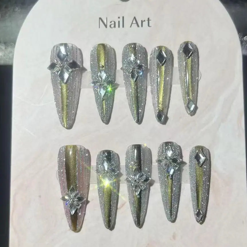 1062 Handmade Nail Wear Nail Art Reusable Press on Nails False Nails Plush Fashion Hub 39.90