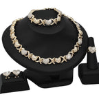18K Gold Heart-Shaped Jewelry Suit Plush Fashion Shop