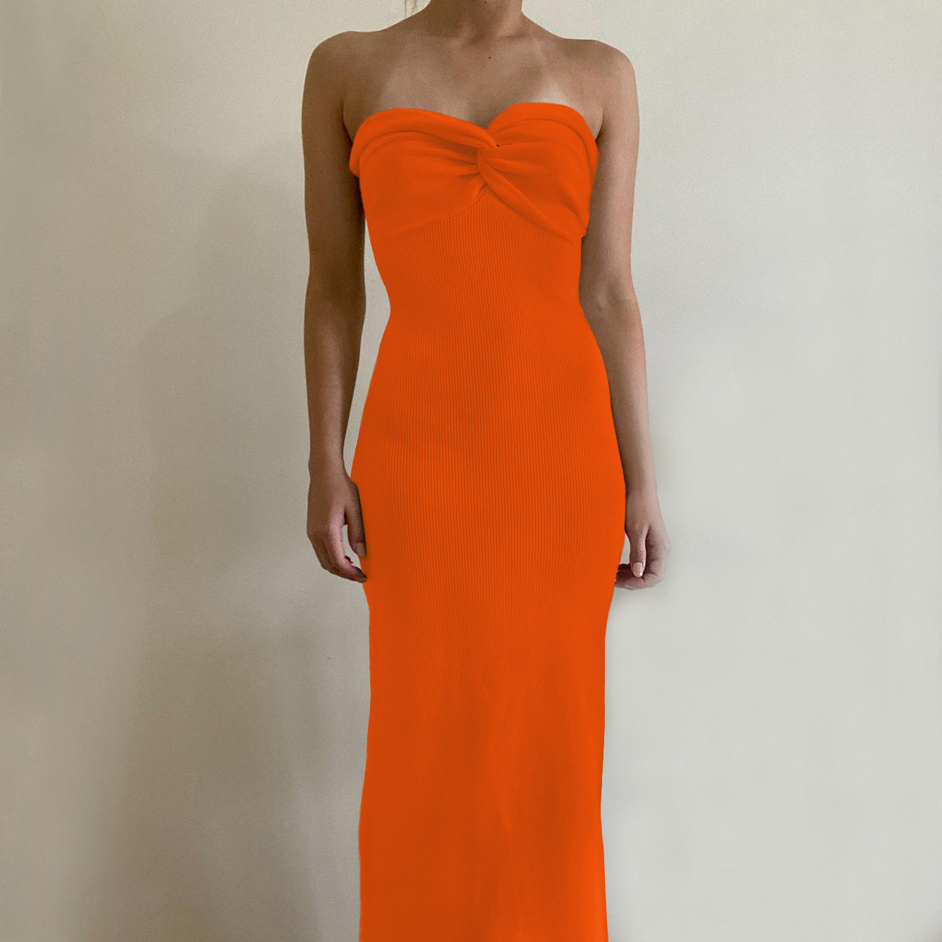 Women's Off-Shoulder Irregular Hem Knitted Maxi Dress