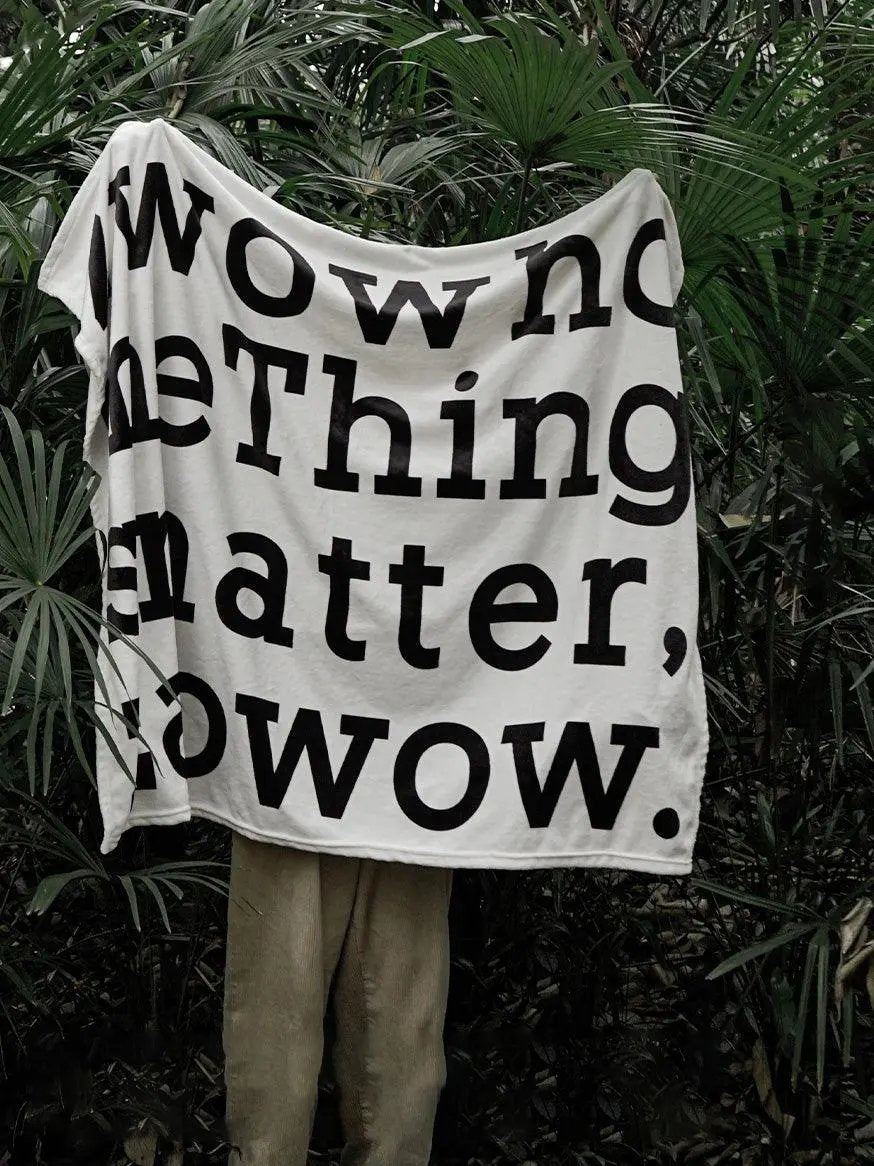 Black and White Letters Casual Coral Flannel Blanket Plush Fashion Hub