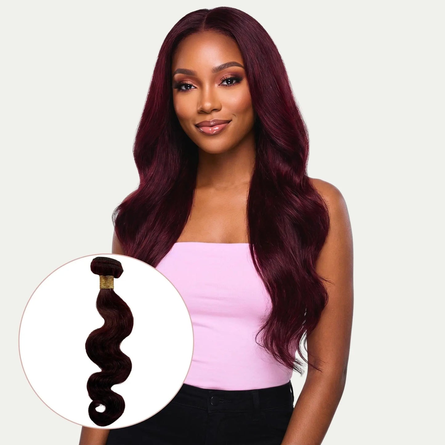 Burgundy Body Wave 100% Human Hair Bundles Private Label