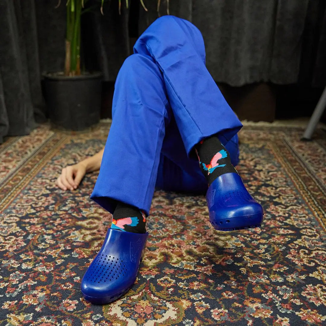 Calzuro Classic With Holes Metallic Blue Plush Fashion Hub