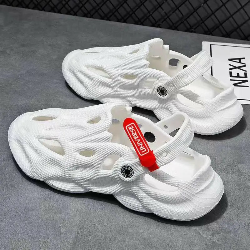 Coconut Slippers Couple Summer Dual-use Closed Toe Beach  Shoes.