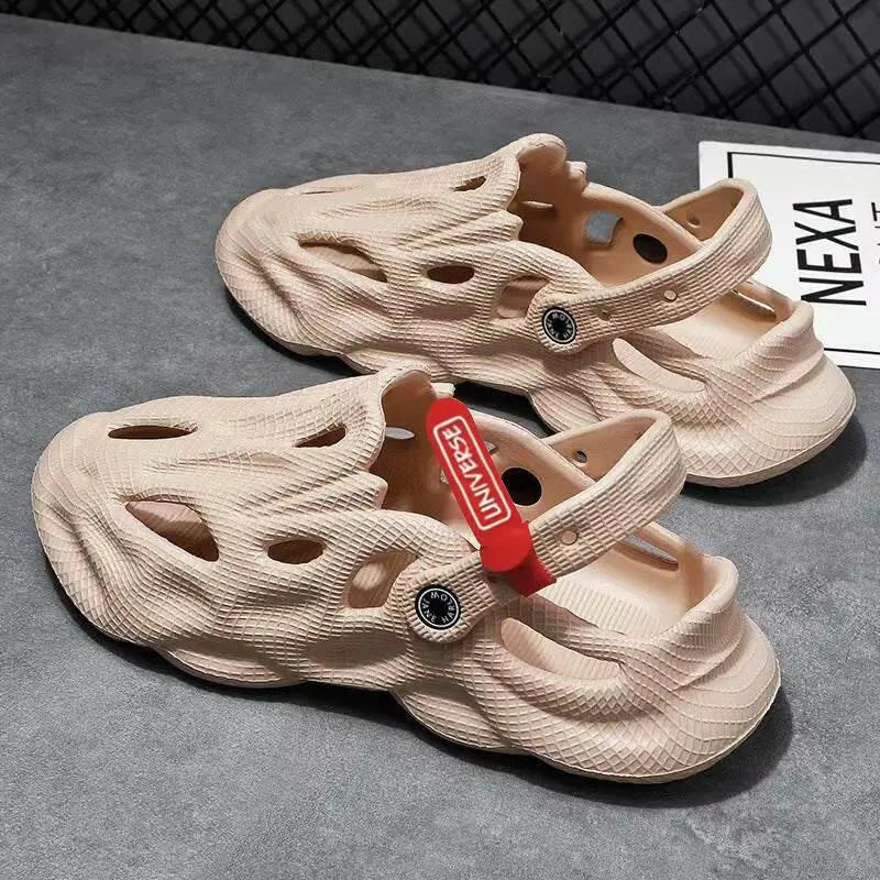 Coconut Slippers Couple Summer Dual-use Closed Toe Beach  Shoes.