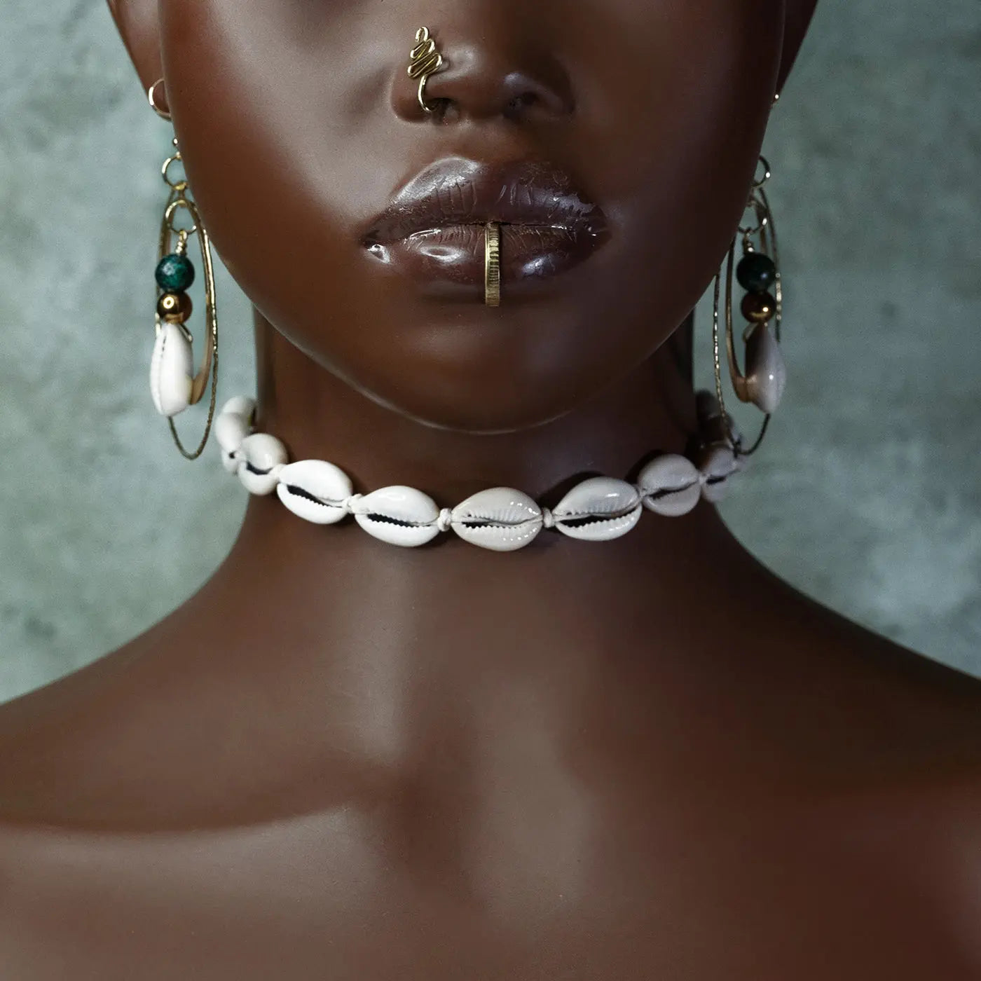 Cowrie Choker Adorned In Taji