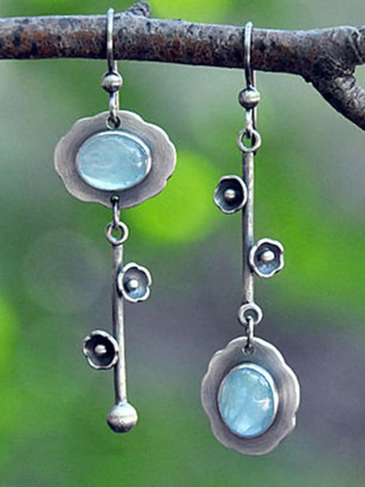 Crystal Gem Key Shaped Plum Blossom Earrings PAINEVIDA 5.99