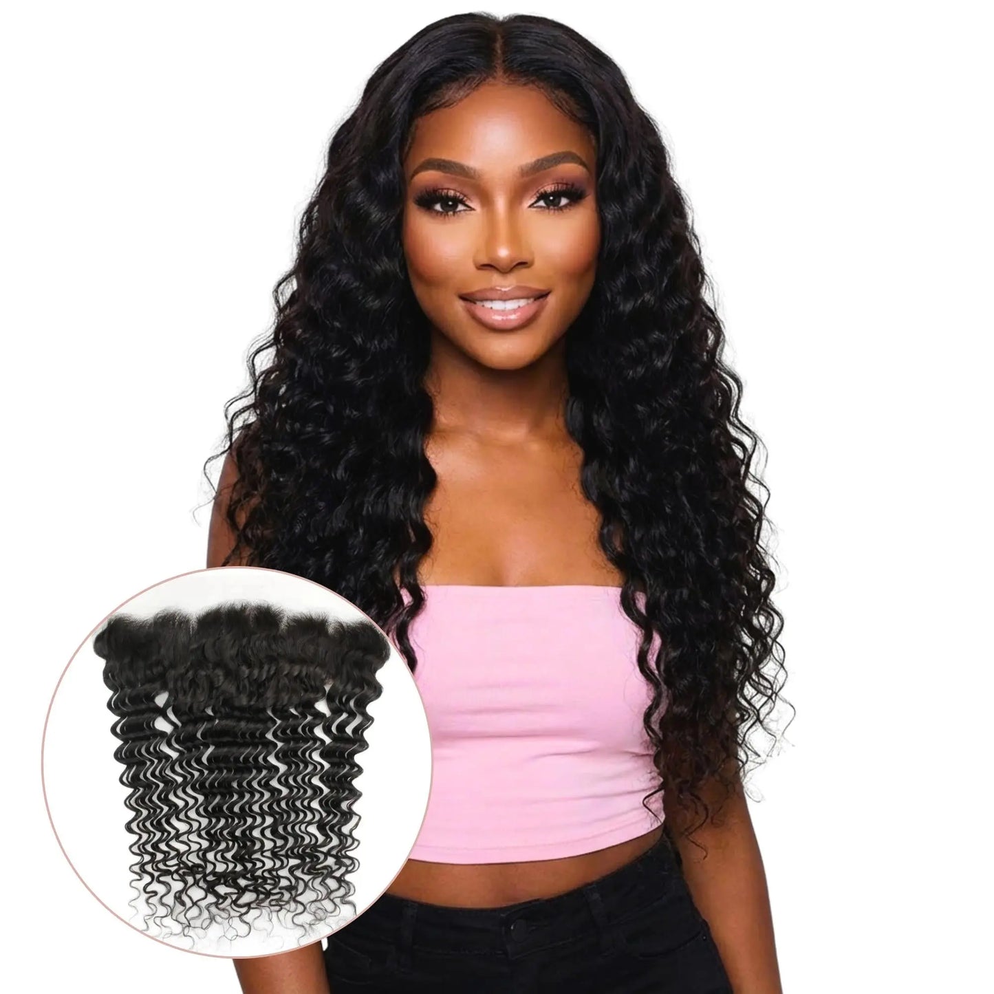 Deep Wave 13x4 HD Lace Human Hair Frontal Private Label