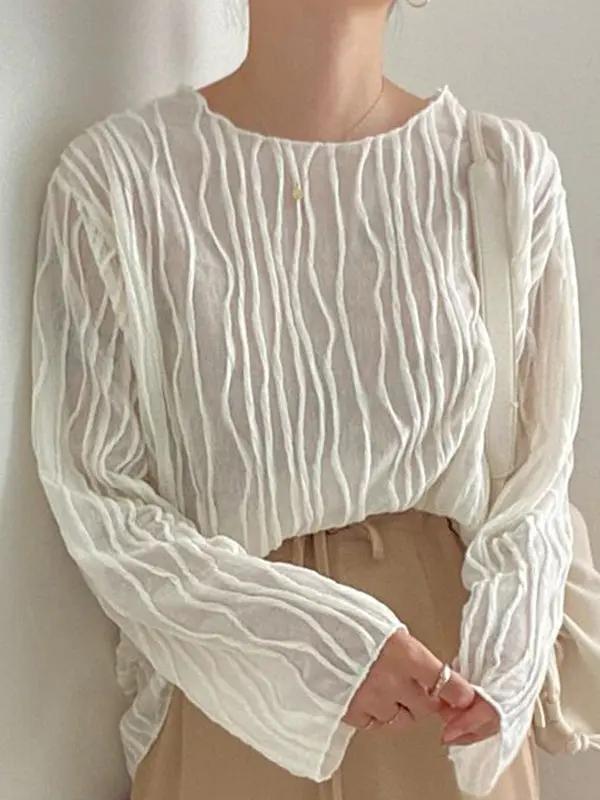 Elegant 3D Texture Long-sleeved Shirt Plush Fashion Hub