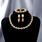 Fashion Contrast Large Round Bead Necklace Set.