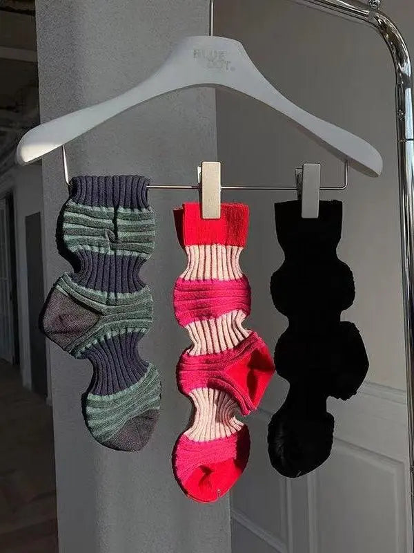 Fold Striped Lantern Cotton Socks PAINEVIDA 6.99