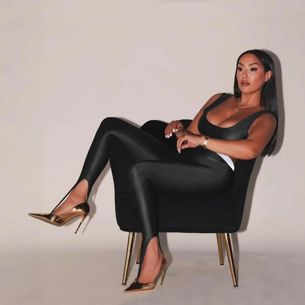Front Step Shiny Leggings Plush Fashions Shop