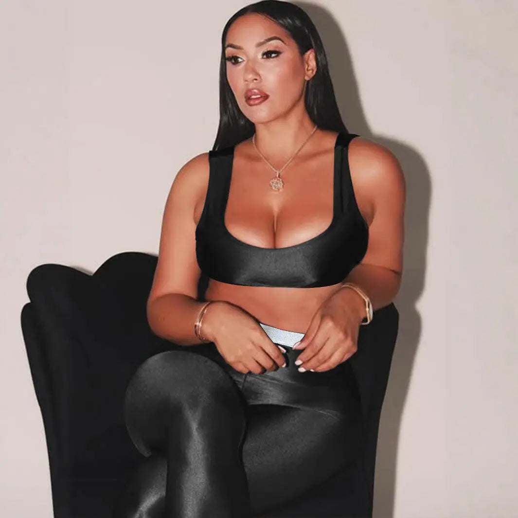 Front Step Shiny Leggings Plush Fashions Shop