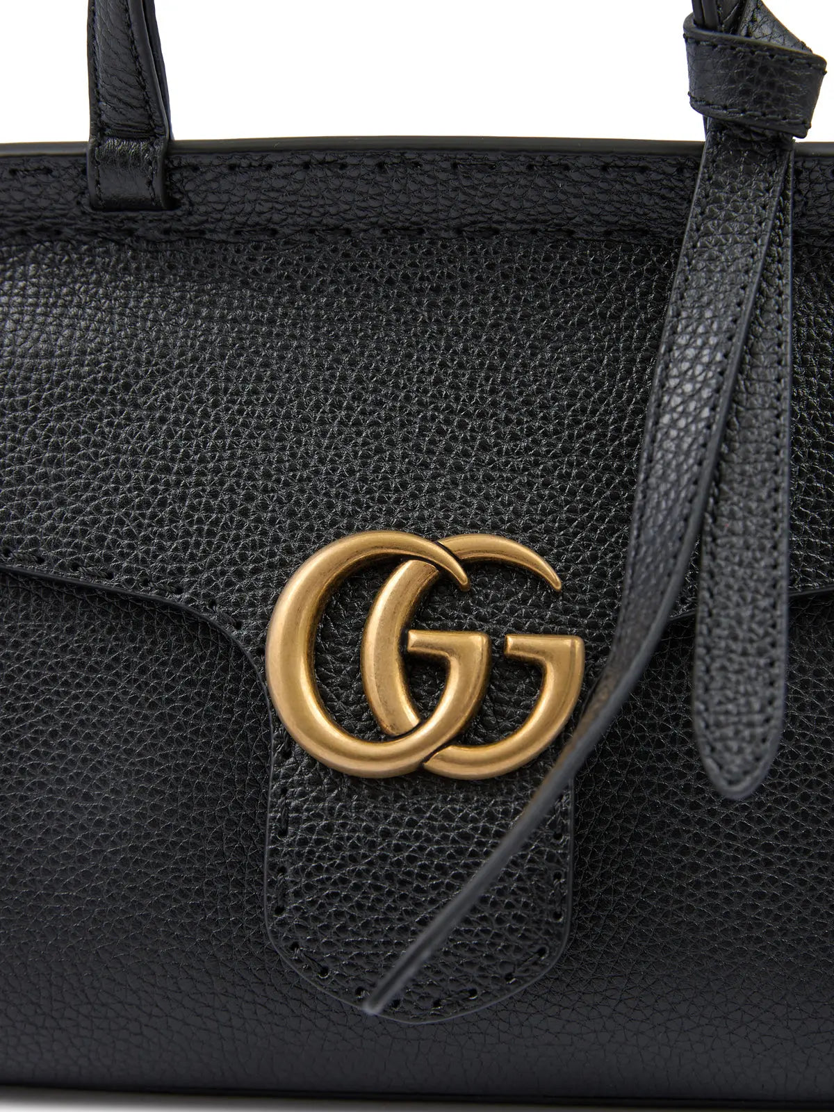 Gucci Black Leather GG Marmont Handbag Plush Fashion Hub