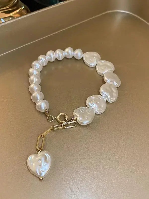 Heart Pearl Beaded Bracelet PAINEVIDA