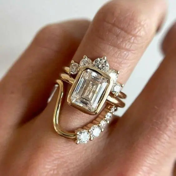 Heavy Industry Ring Classical Style Inlaid Zircon Advanced Sense.