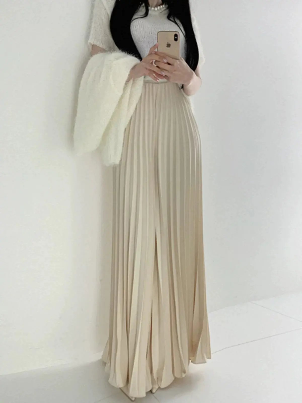 High Waist Slim White Pleated Casual Pants Plush Fashion Hub