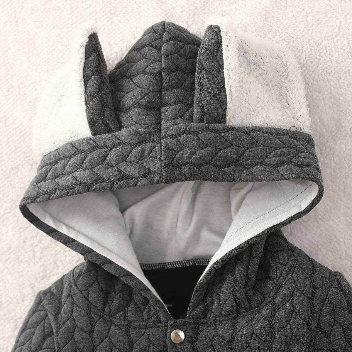 Infant Hooded Romper - Stylish and Cozy Outer Wear for Your Baby.