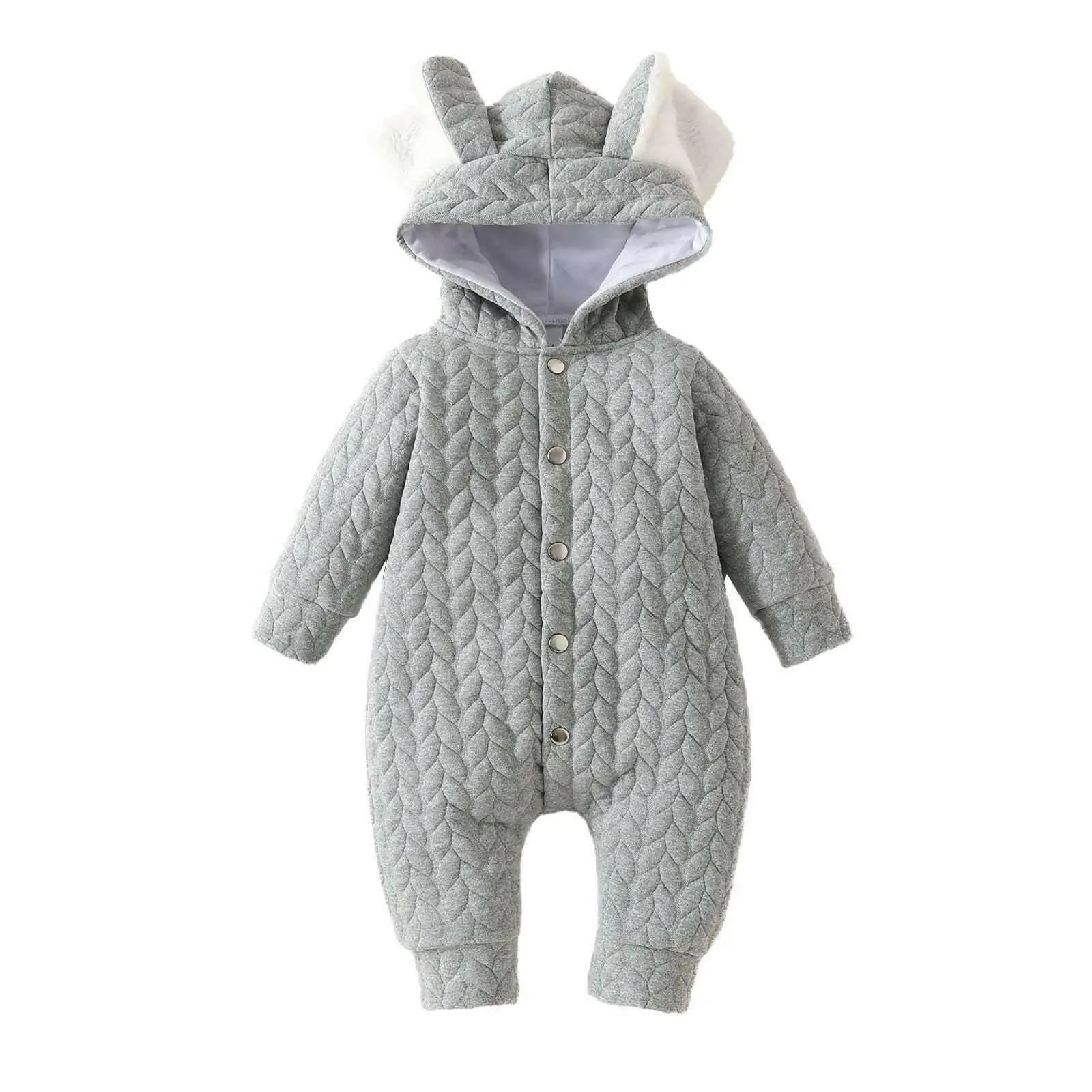 Infant Hooded Romper - Stylish and Cozy Outer Wear for Your Baby.