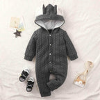 Infant Hooded Romper - Stylish and Cozy Outer Wear for Your Baby.