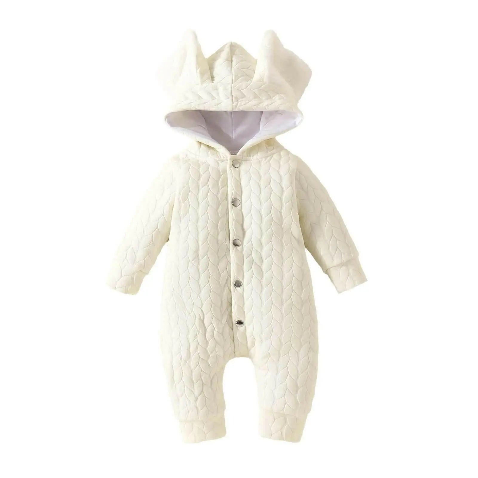 Infant Hooded Romper - Stylish and Cozy Outer Wear for Your Baby.