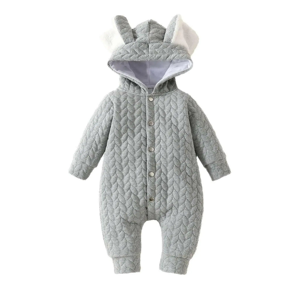 Infant Hooded Romper - Stylish and Cozy Outer Wear for Your Baby.