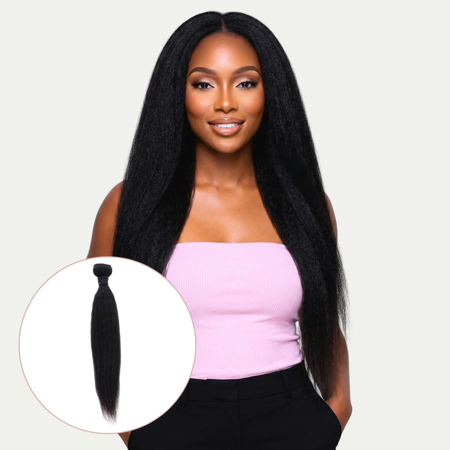 Kinky Straight 100% Human Hair Bundles Private Label