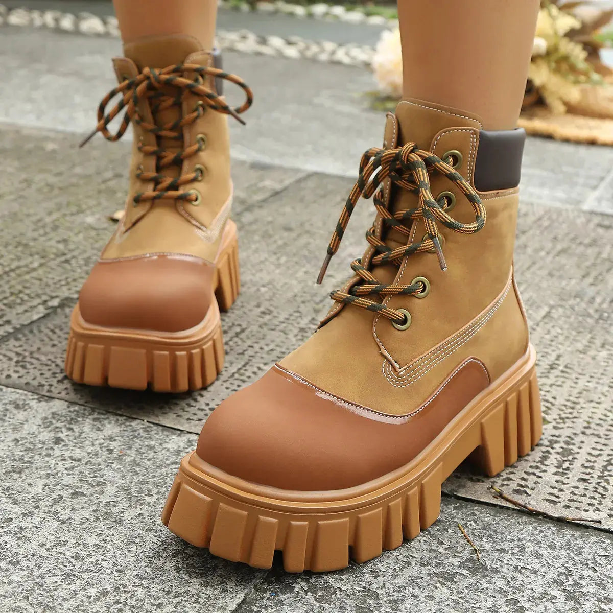 Lace Up Platform Boots HTO Apparel 81.99