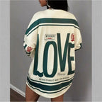 Ladies  Lazy Loose Casual Letter Print Long Sleeve Shirt Plush Fashion Shop