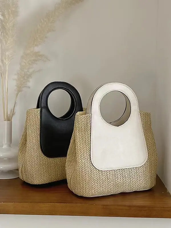 Laternet Celebrity Woven Beach Fashion Handbag Plush Fashion Hub