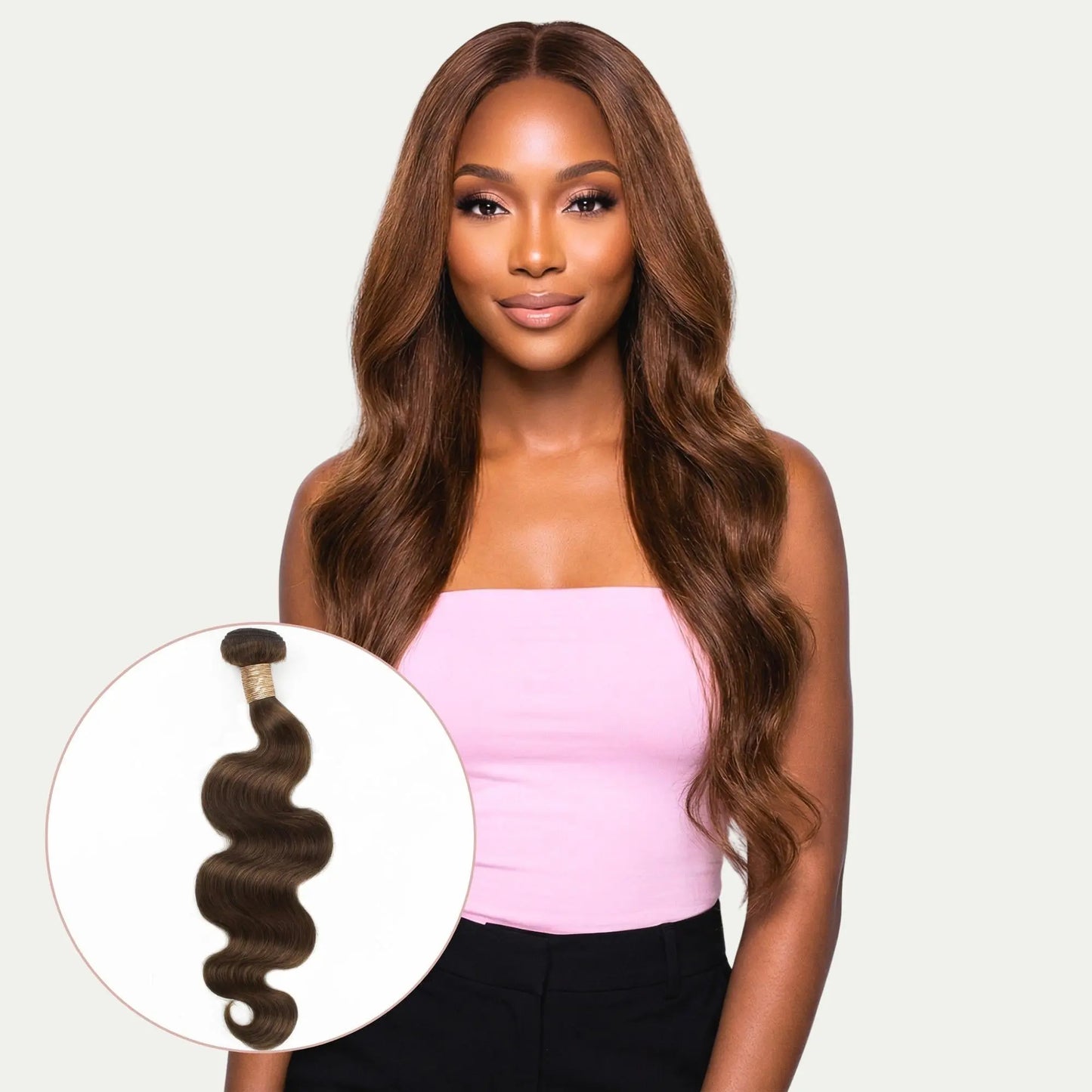 Medium Brown Body Wave 100% Human Hair Bundles Private Label