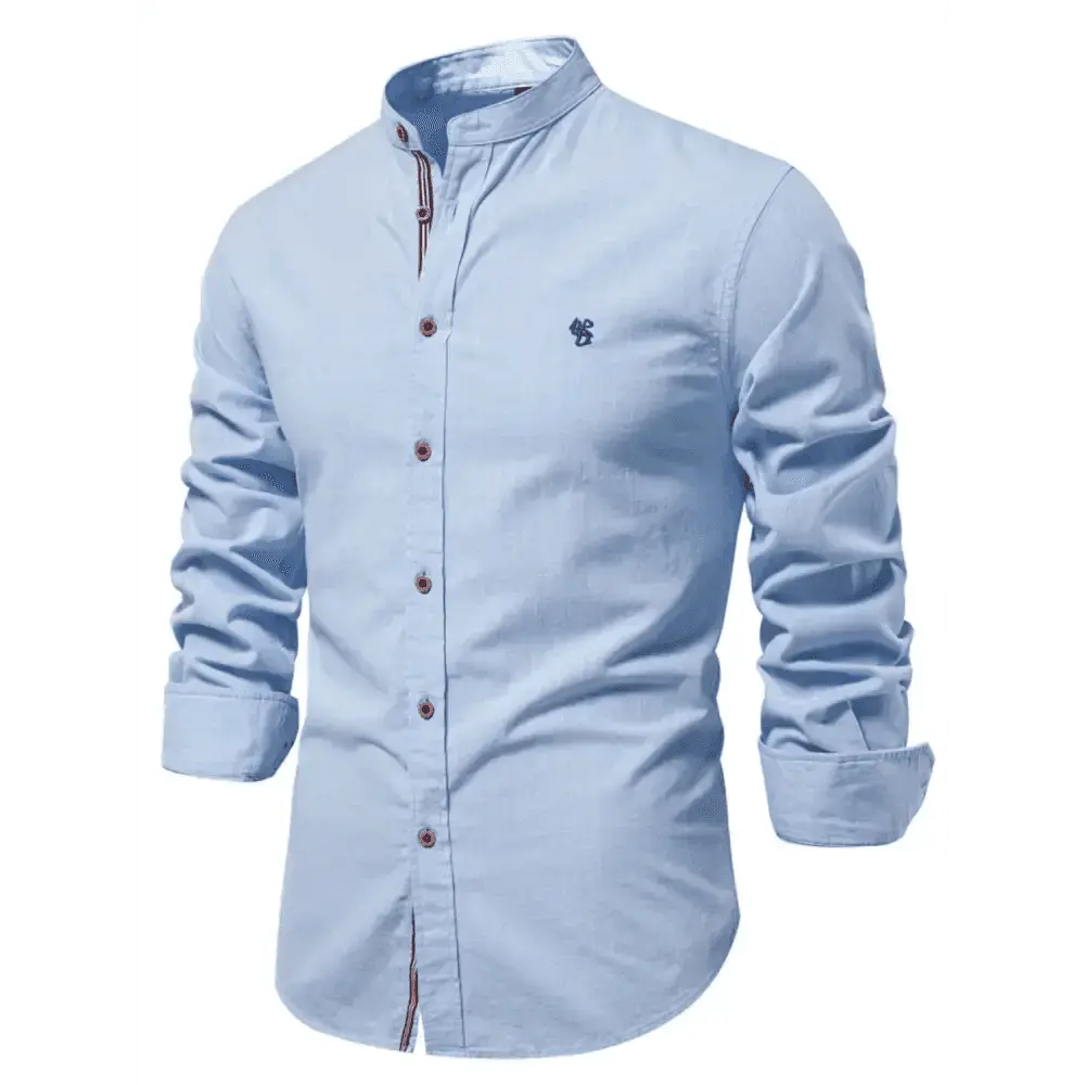 Men's Full Size Button Down Embroidered Shirt Plus Size.