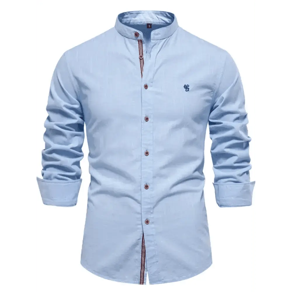 Men's Full Size Button Down Embroidered Shirt Plus Size.