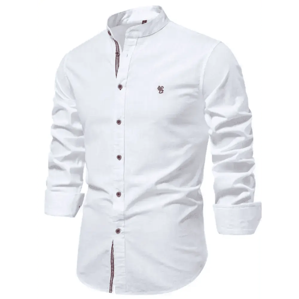 Men's Full Size Button Down Embroidered Shirt Plus Size.