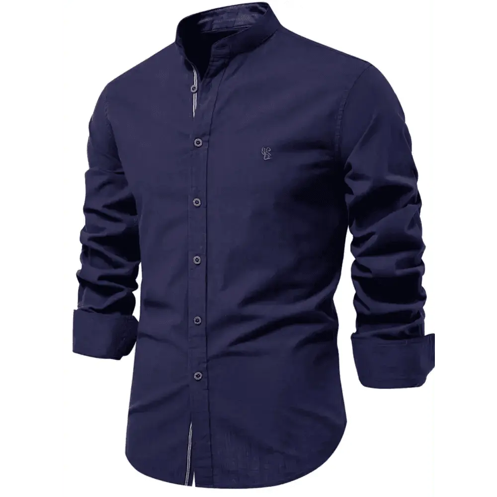 Men's Full Size Button Down Embroidered Shirt Plus Size.