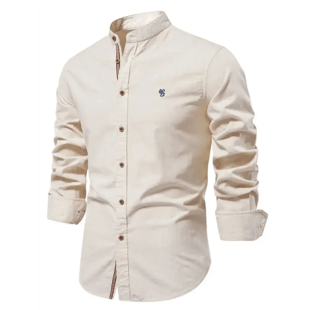 Men's Full Size Button Down Embroidered Shirt Plus Size.