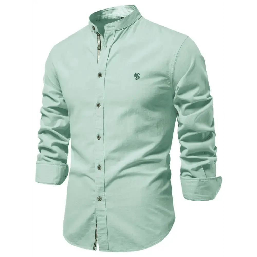 Men's Full Size Button Down Embroidered Shirt Plus Size.