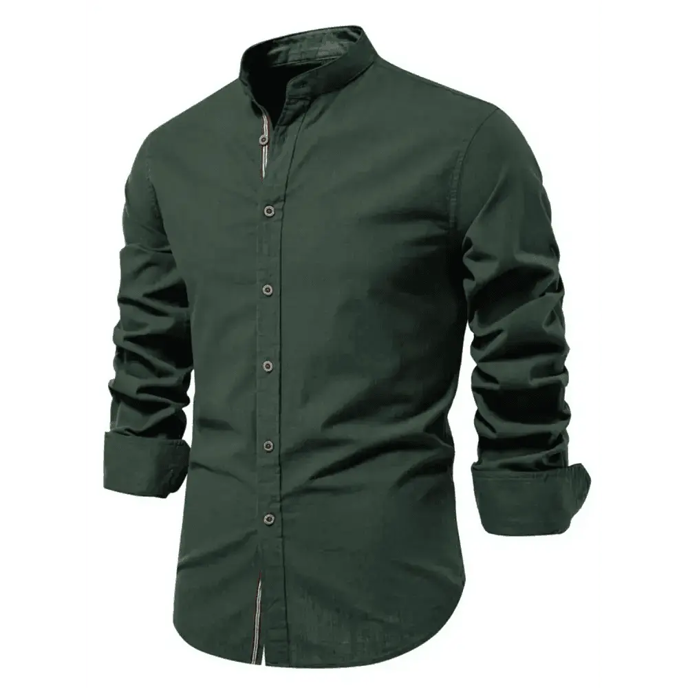 Men's Full Size Button Down Embroidered Shirt Plus Size.