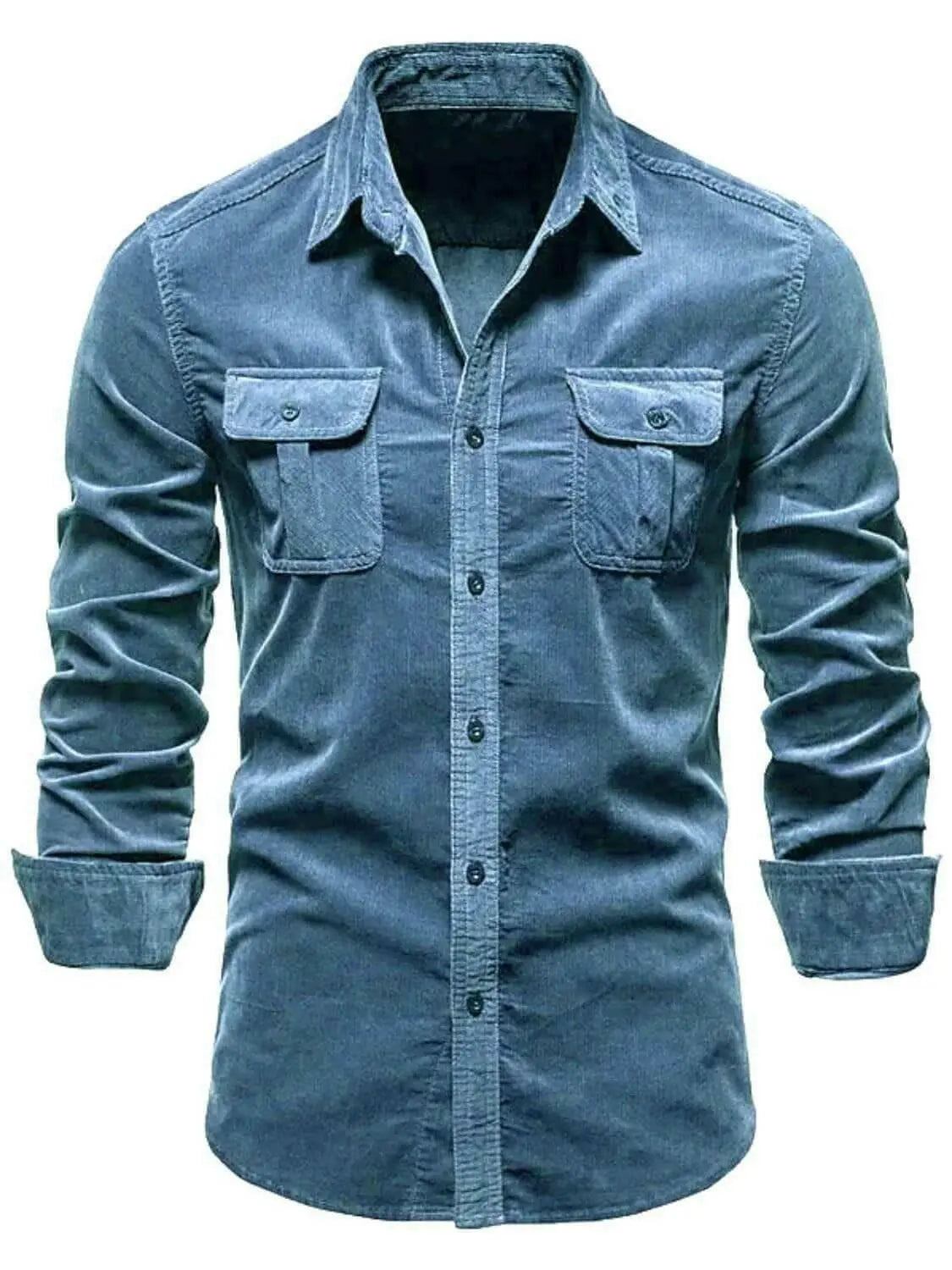 Men's Full Size Collared Neck Button Down Shirt with Chest Pockets Plus Size.