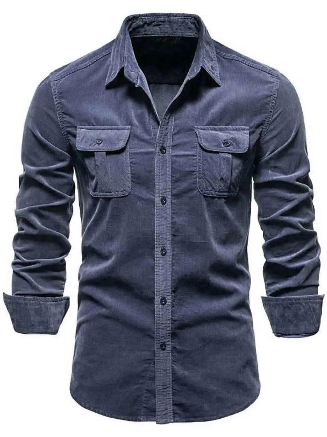 Men's Full Size Collared Neck Button Down Shirt with Chest Pockets Plus Size.