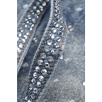 Men's Washed Rhinestone Jeans with Rhinestone Belt.