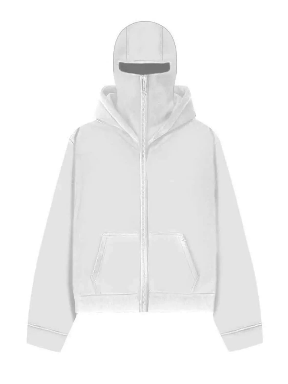 Men's Zip Up Long Sleeve Hoodie with Mask.