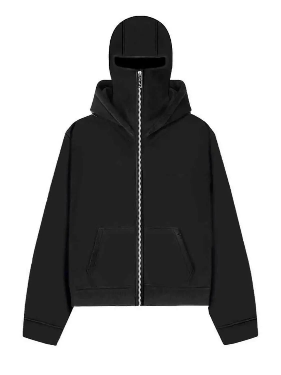 Men's Zip Up Long Sleeve Hoodie with Mask.