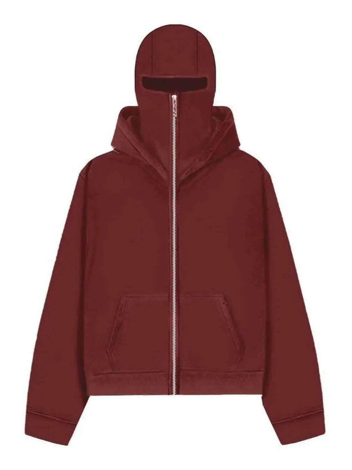 Men's Zip Up Long Sleeve Hoodie with Mask.