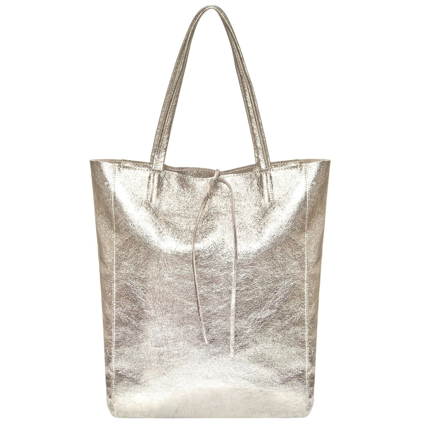Metallic Suede Leather Tote Bag TAKEASY