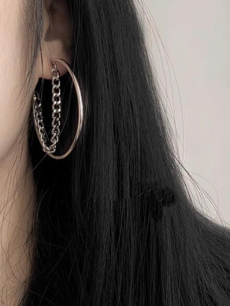 Original Hollow Chain Splicing Big Earrings PAINEVIDA