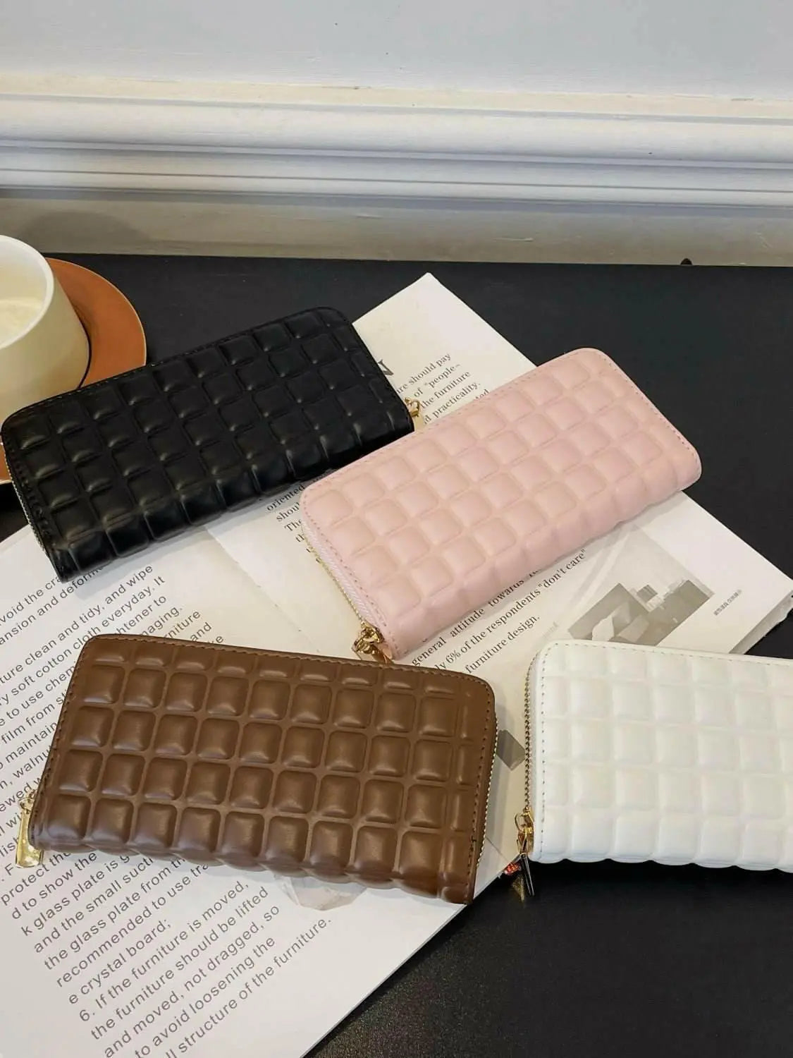 PU Leather Solid Color Wallet.