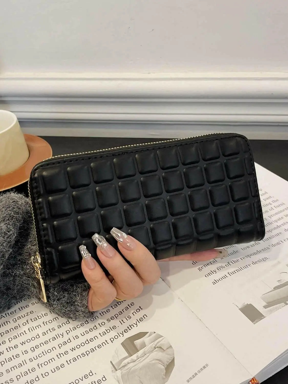 PU Leather Solid Color Wallet.