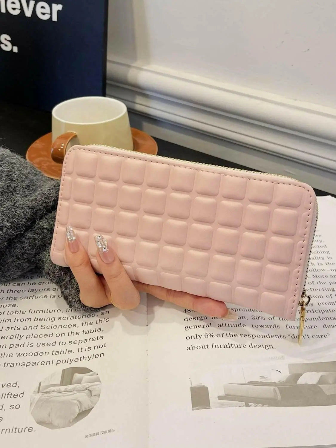 PU Leather Solid Color Wallet.