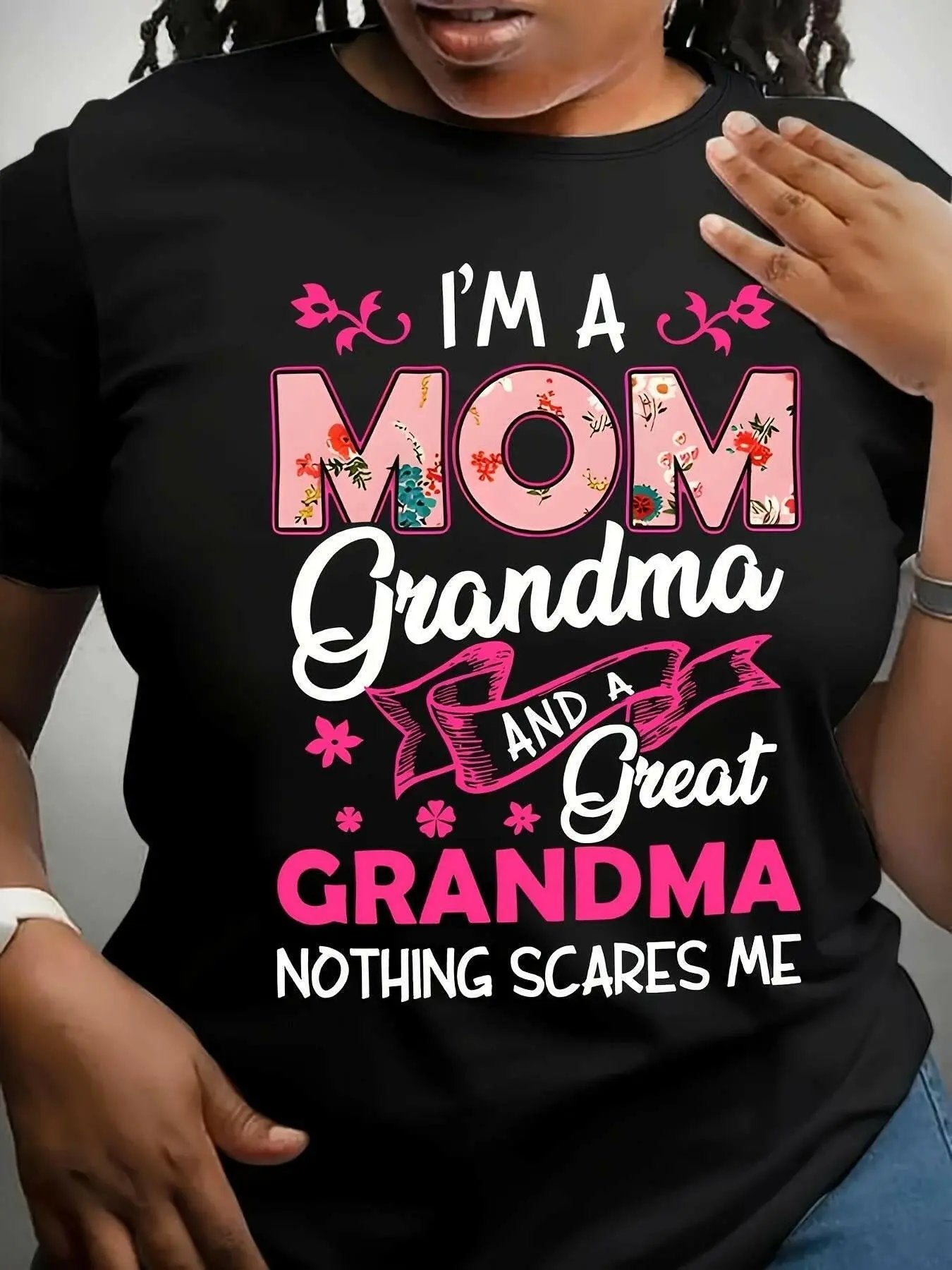 Plus Size Women's Pure Casual  Round Neck T-Shirt.