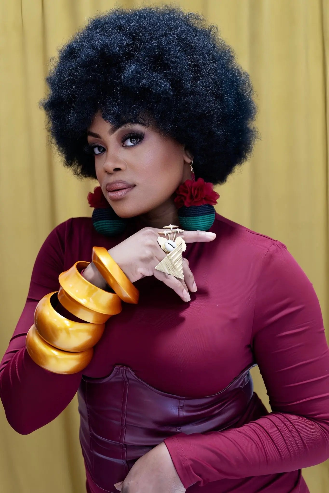 Scarlet Bloom Basket Earrings Trufacebygrace